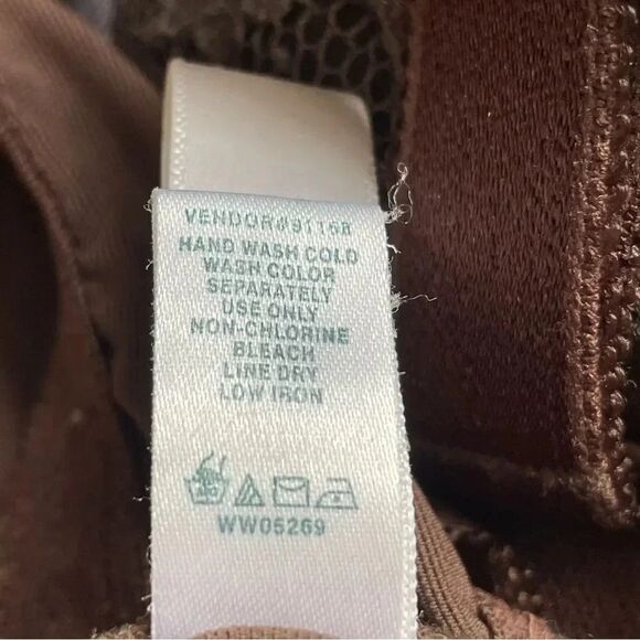 Comfort Choice Brown Embroidered Lace Plus Adjustable Straps Unlined Bra SZ 44D - Picture 9 of 10